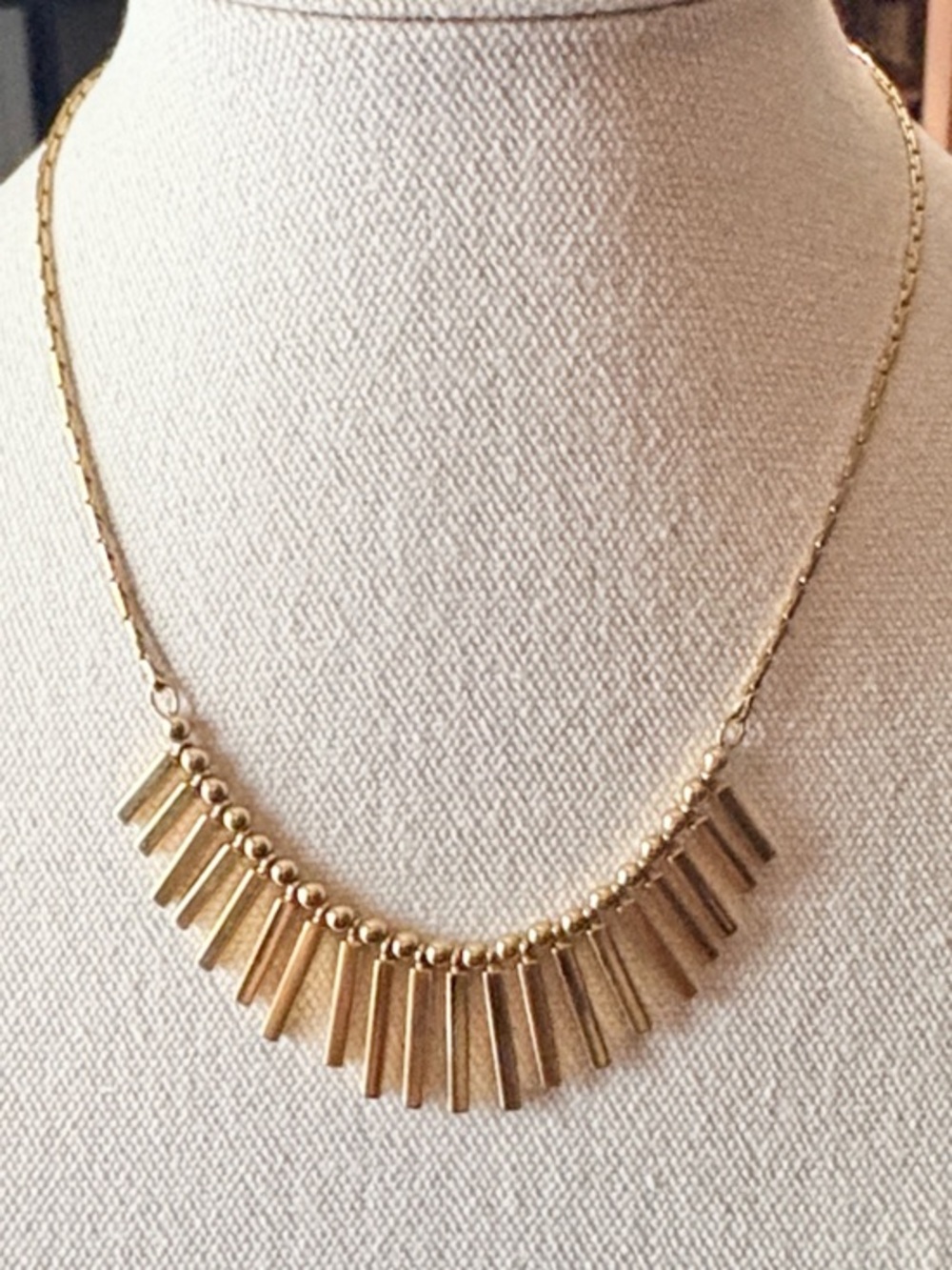 Napier Gold Bar Fringe Necklace
